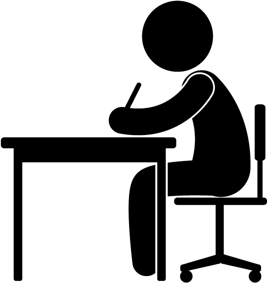 Sitting At Desk Clipart - Png Download (640x640), Png Download