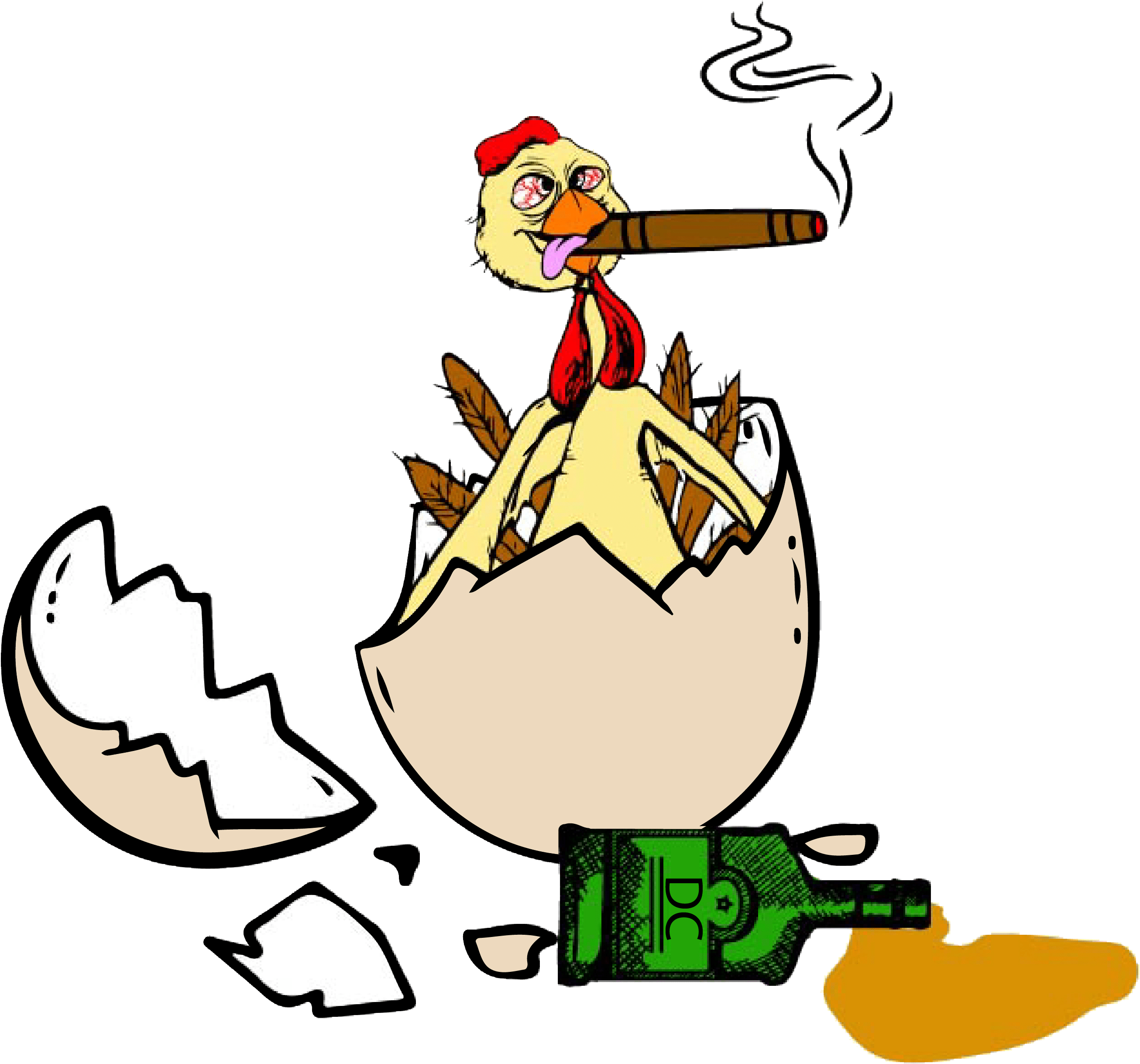 Drunk Chicken Clipart (2664x2517), Png Download
