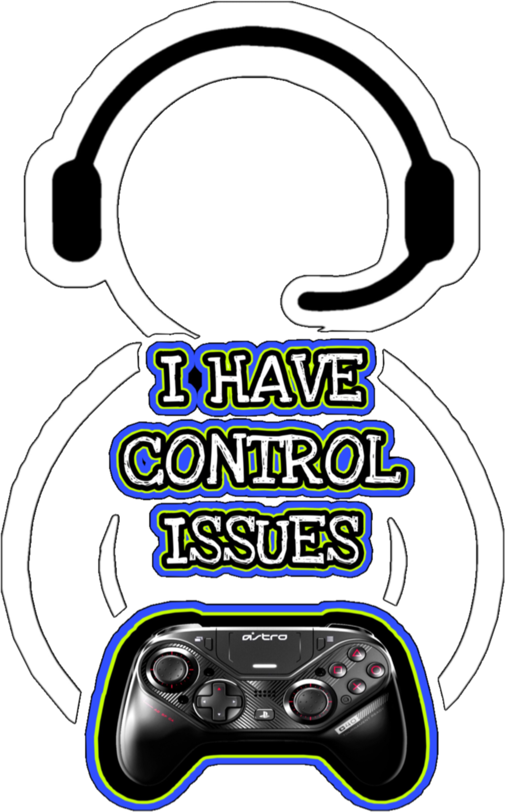 #control #issues #gamer #remote #headset #headphones - Game Controller Clipart (3464x3464), Png Download