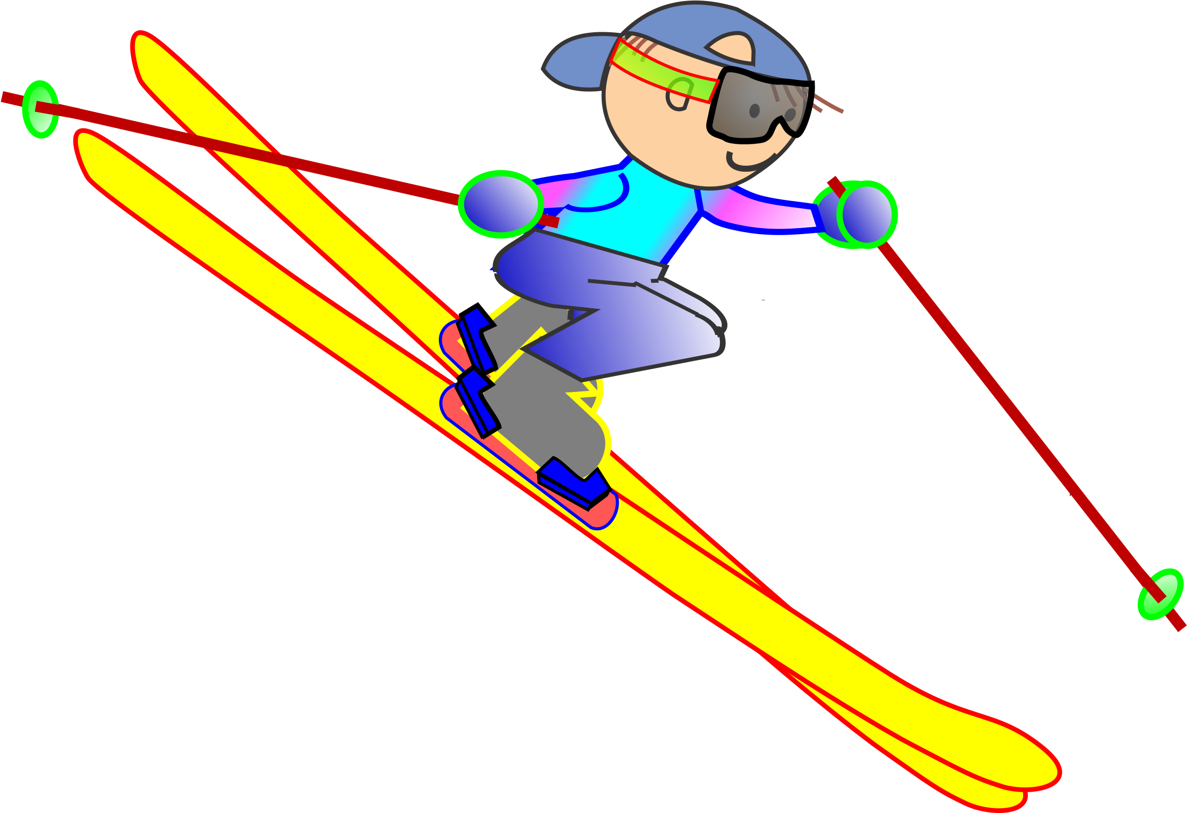 Skiing Downhill Clip Art - Png Download (2400x1638), Png Download