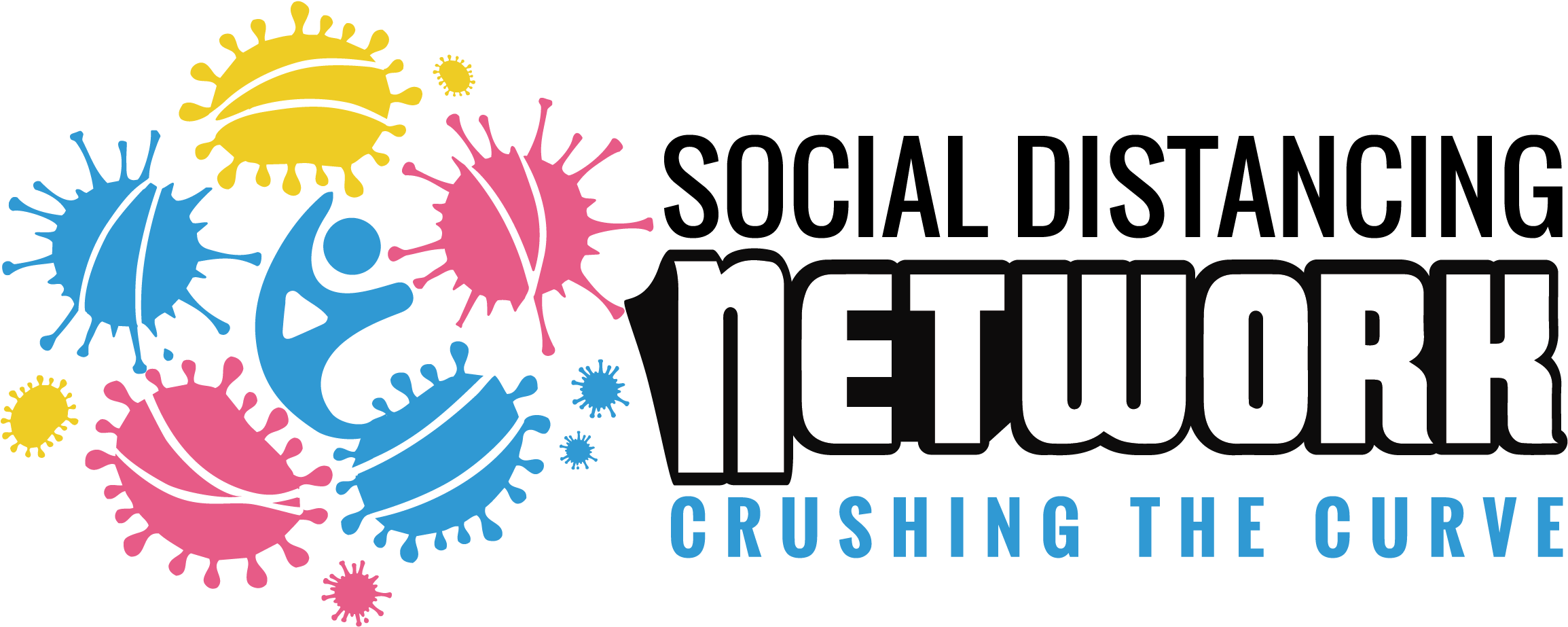 Social Distancing Network - Graphic Design Clipart (2397x1024), Png Download