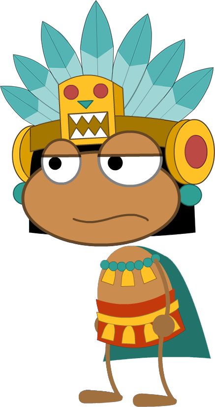 Aztecking - Cartoon Aztec Warrior Clipart (437x825), Png Download