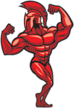 Red Spartan Fitness Bodybuider - Spartan Pose Clipart (600x600), Png Download