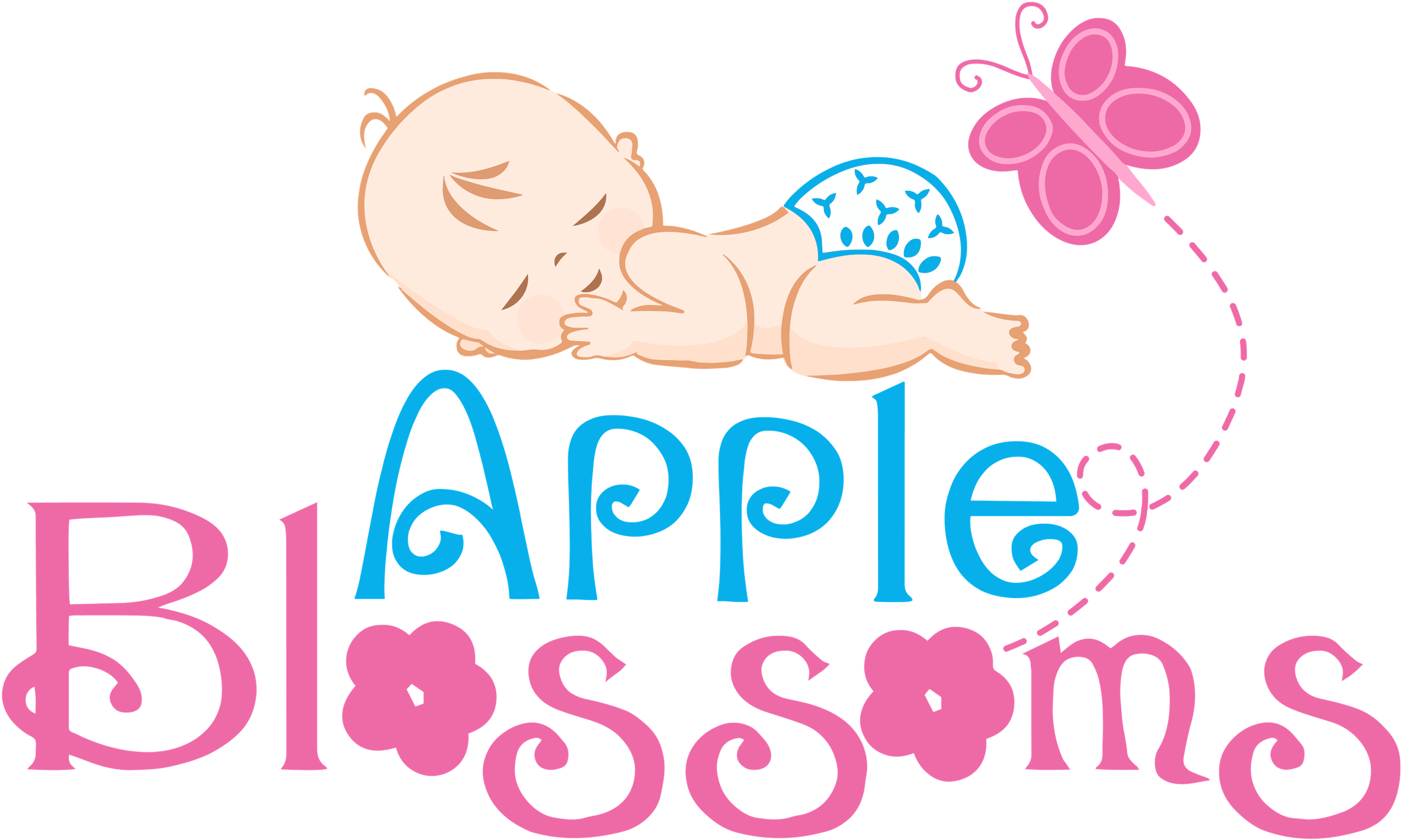 Apple Blossoms Logo Clipart (3600x1839), Png Download