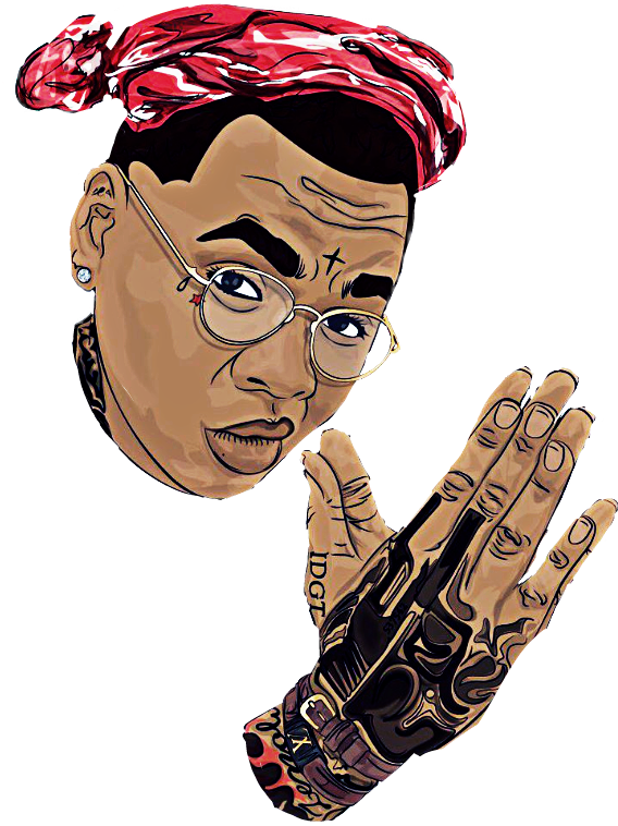 Kevingatesbwaidgtislah - Drawing Kevin Gates Sketch Clipart (568x758), Png Download