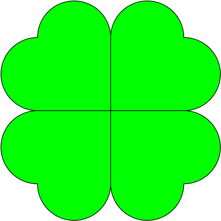 Four Leaf Clover - Big Four Leaf Clovers Clipart (800x800), Png Download