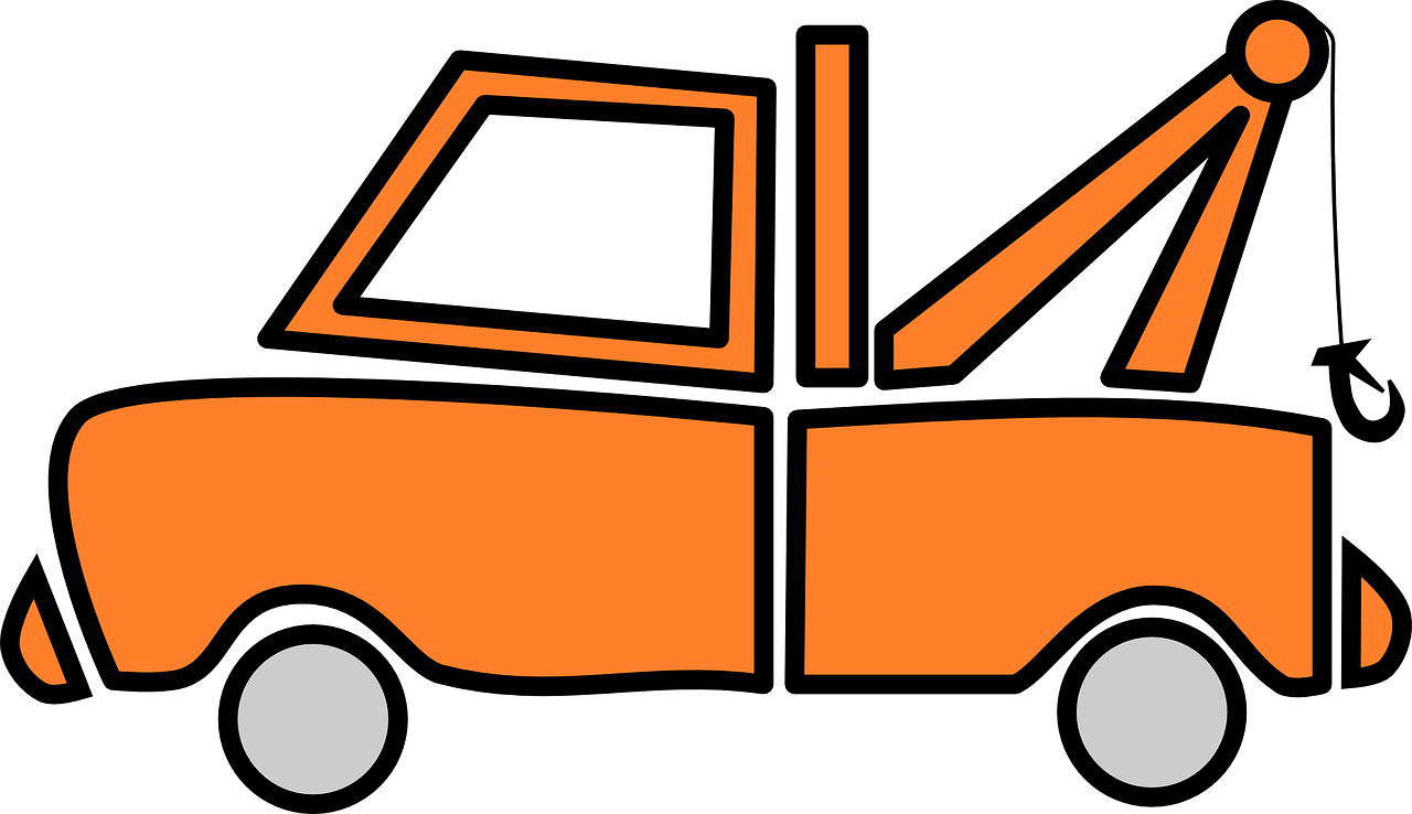 Truck Orange Vehicle Free Photo - Transparent Tow Truck Clipart - Png Download (1280x738), Png Download