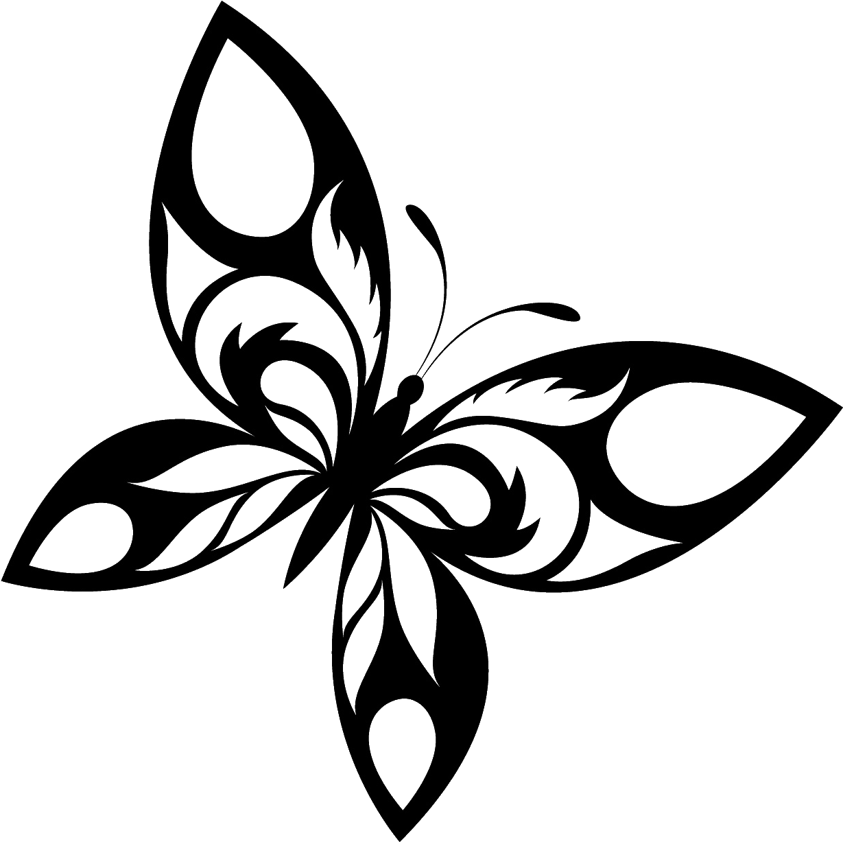 Butterfly Tattoo Designs Black Png Clipart - Butterfly Tattoo Png Transparent Png (1521x1448), Png Download