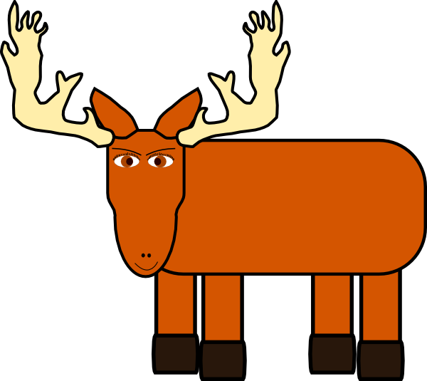 Animated Moose Clipart (600x535), Png Download