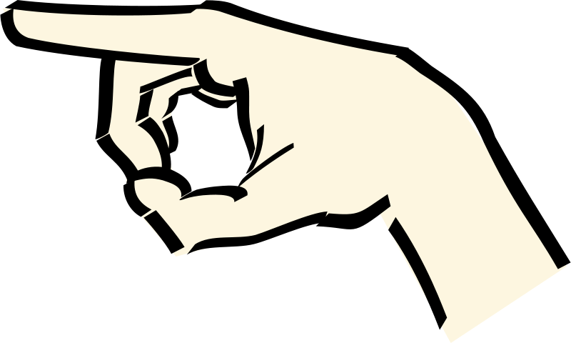 Pointing Hand - Pointing Hand Cartoon Png Clipart (800x480), Png Download