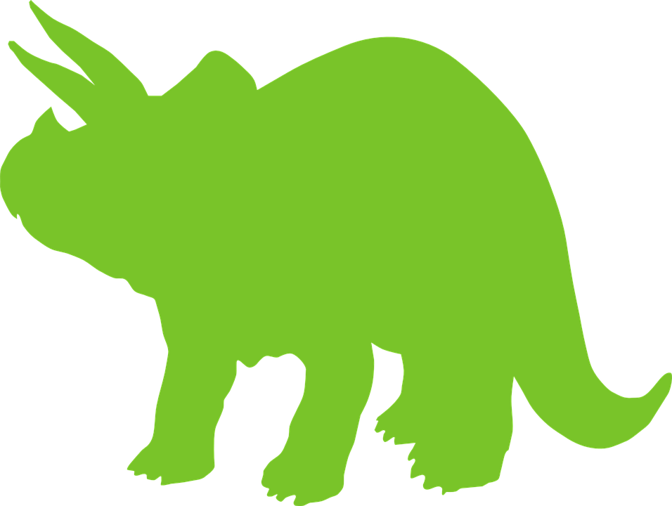 Triceratops Tyrannosaurus Silhouette Dinosaur Clip - Green Triceratops Silhouette Free - Png Download (640x482), Png Download