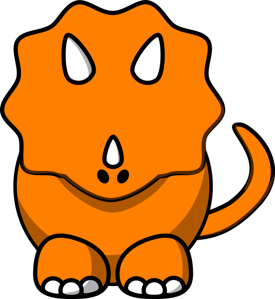 Orange Clipart Triceratops - Blue Cartoon Dinosaur Face - Png Download (552x600), Png Download