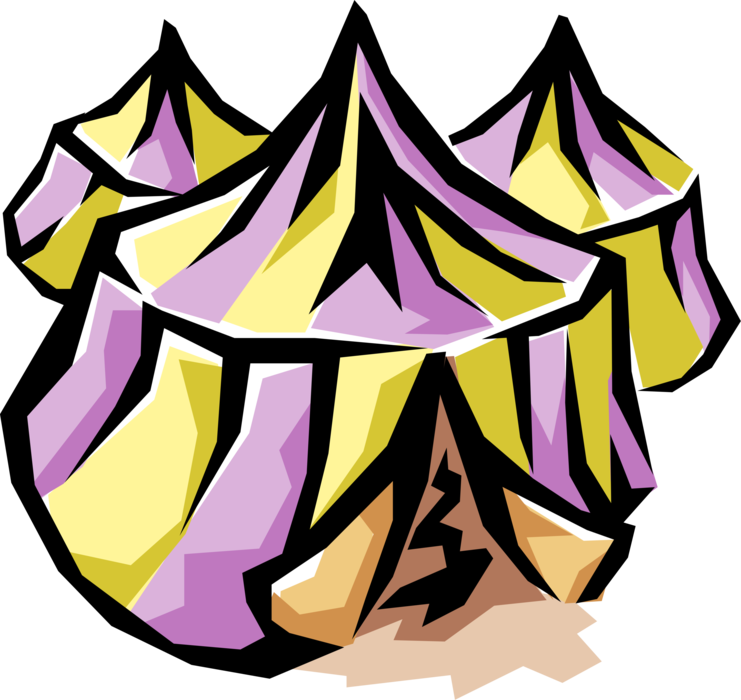 Vector Illustration Of Tent Portable Homes Used By Clipart (741x700), Png Download