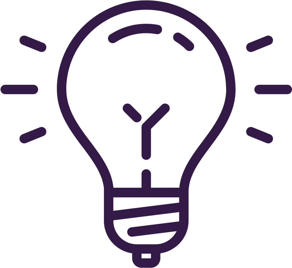 Inspiration And Ideas - Purple Light Bulb Clip Art - Png Download (1080x1080), Png Download