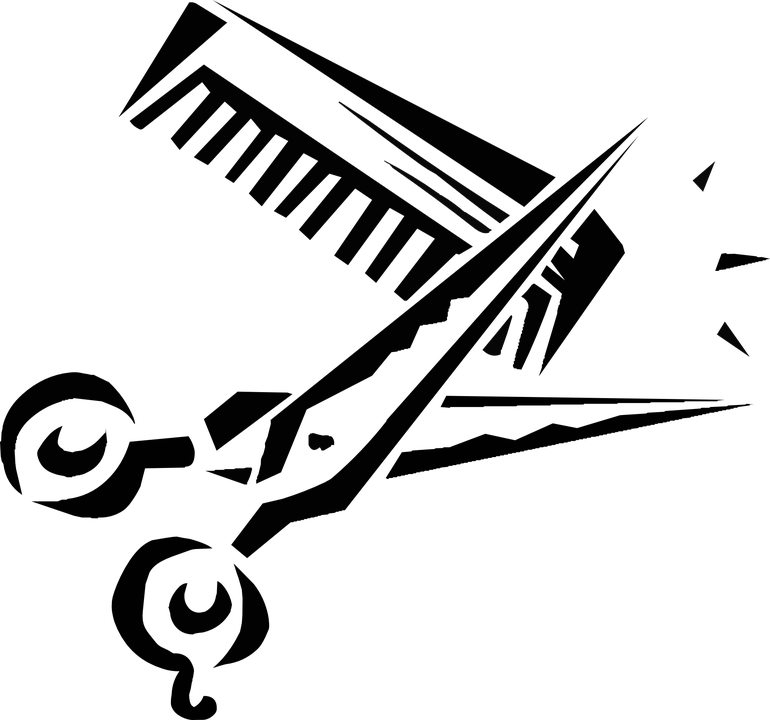 Haircut Clipart Black And White - Scissors Clip Art - Png Download (770x720), Png Download