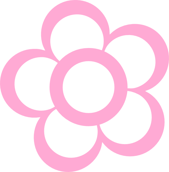 Pink Flower Outline Clipart - Png Download (588x598), Png Download