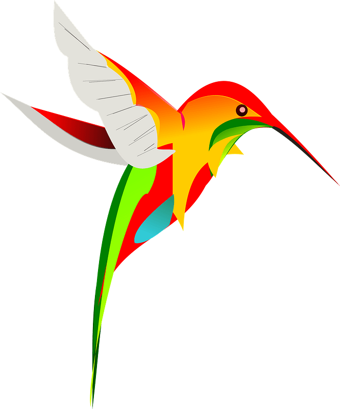 Colourful Hummingbird Clipart - Mother And Baby Birds - Png Download (666x800), Png Download