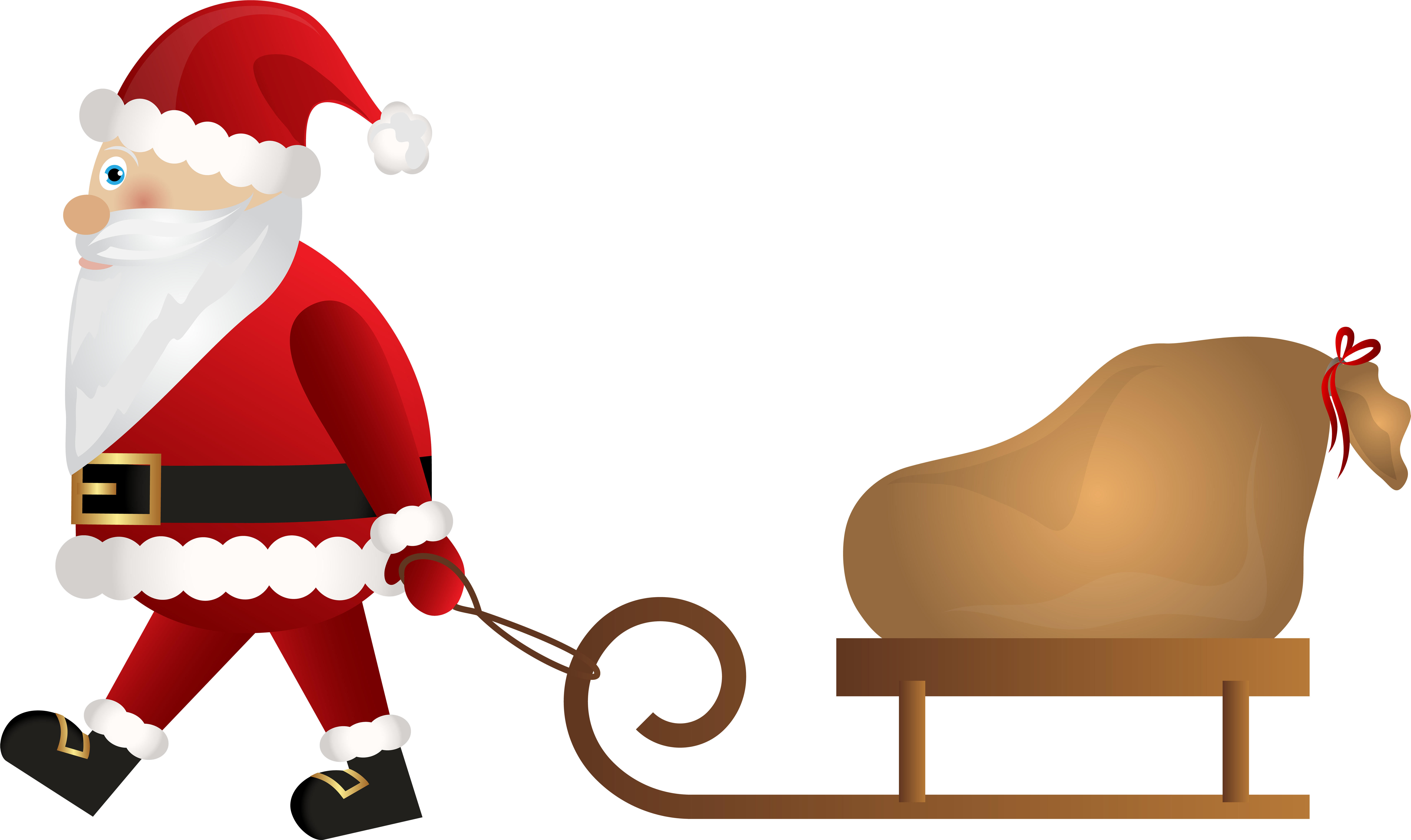 Picture Free Library Santa Claus Sleigh Clipart - Clipart Santa Claus Sleigh - Png Download (7881x4694), Png Download
