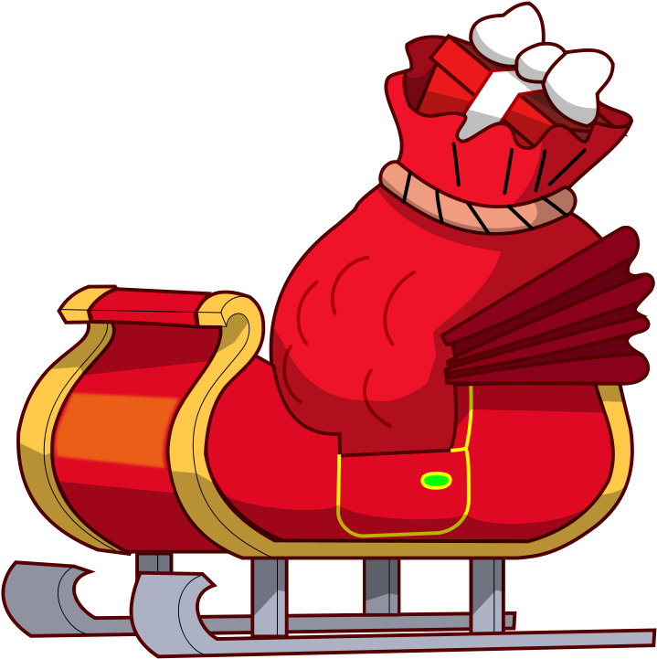 Sleigh Of Santa Claus - Santas Sleigh Cartoon Clipart (800x800), Png Download