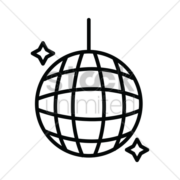 Disco Ball Vector Graphic Clipart - Disco Ball Doodle Png Transparent Png (600x600), Png Download