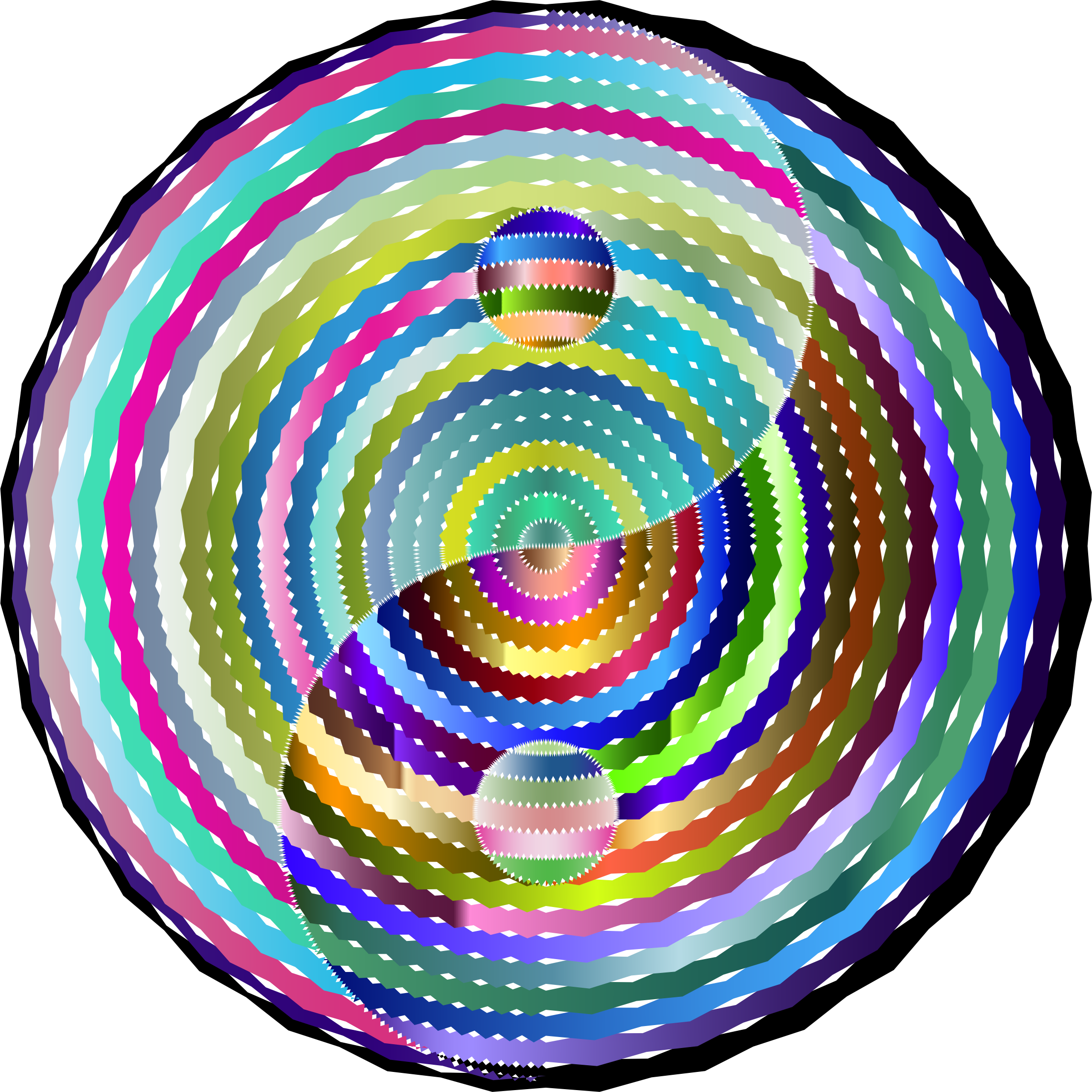 Disco Concentric Yin Yang Clip Arts - Psychedelic Anything - Png Download (2284x2284), Png Download