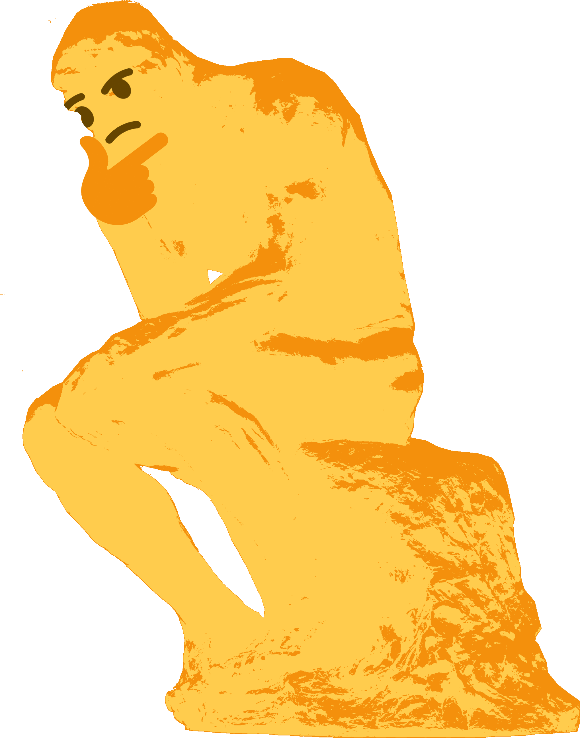 405kib, 2142x2800, Thinker - Meme Thinking Emoji Png Clipart (2037x2591), Png Download