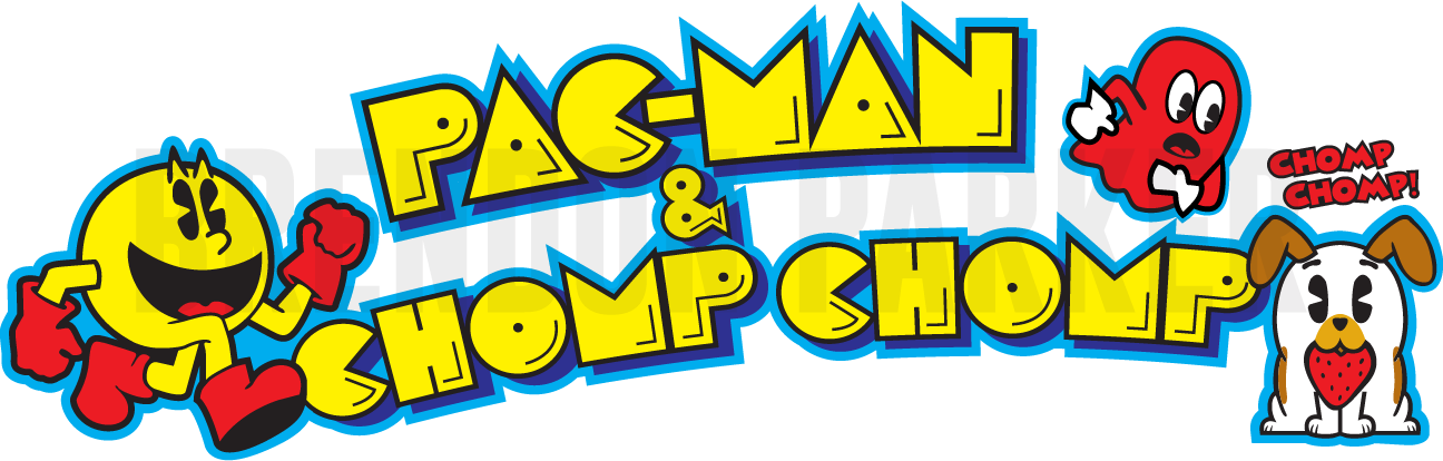 Picture - Pac Man & Chomp Chomp Logo Clipart (1296x414), Png Download