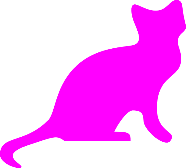 Transparent Cats Clipart - Purple Cat Png (600x542), Png Download