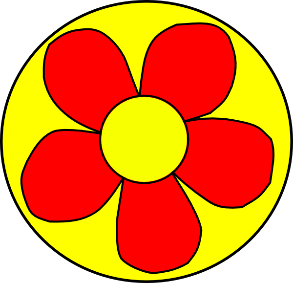 Red And Yellow Flower Clipart - Png Download (600x579), Png Download