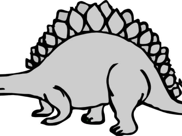 Transparent Dinosaur Clipart Black And White - Stegosaurus Clipart - Png Download (640x480), Png Download
