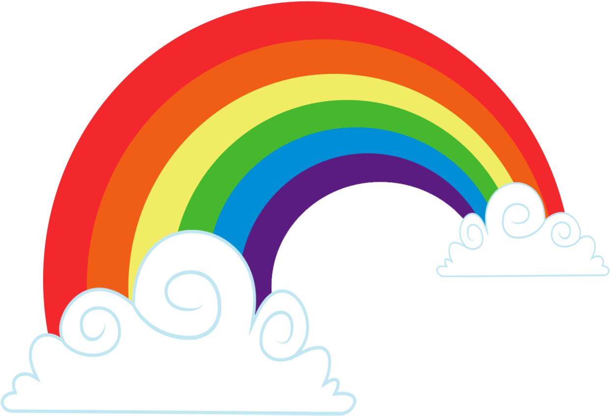 Clipart Rainbow Chalkboard - Cloud Rainbow Vector Png Transparent Png (1280x870), Png Download