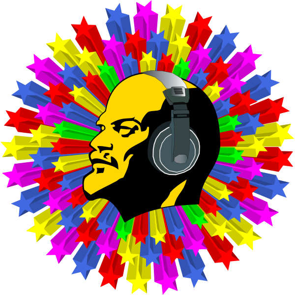Lenin Listening To Disco Music Vector Illustration - アイロン プリント シート 使い方 Clipart (600x600), Png Download