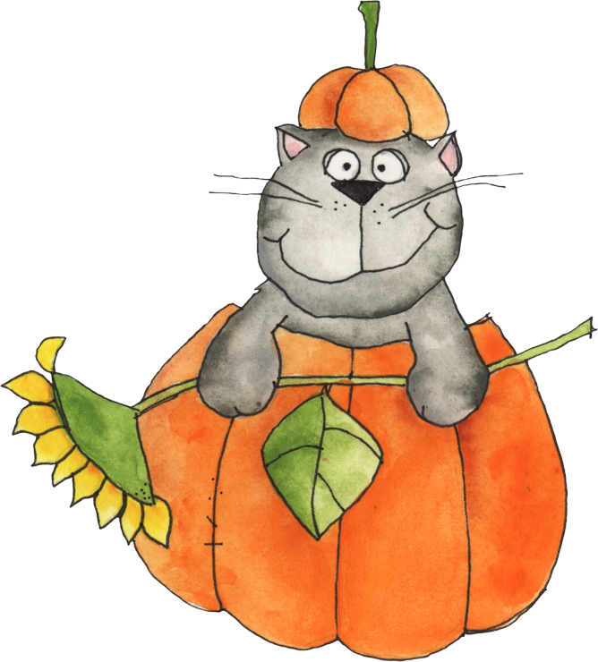 Welcome Autumn Autumn, Cat Clipart And Clip Art - Cartoon - Png Download (668x740), Png Download