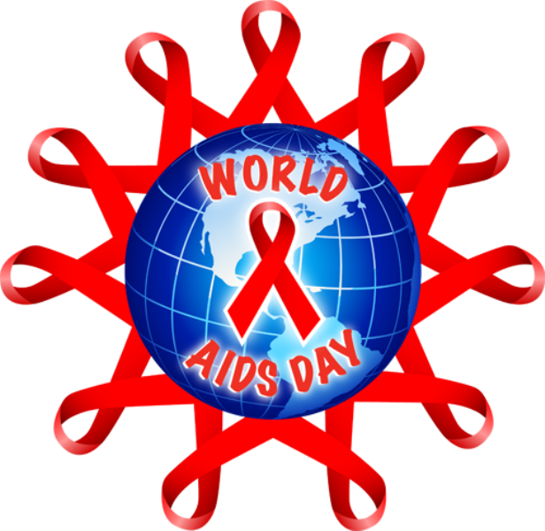 World Aids Day Red Ribbon - Hiv Aids Art Clipart (616x600), Png Download