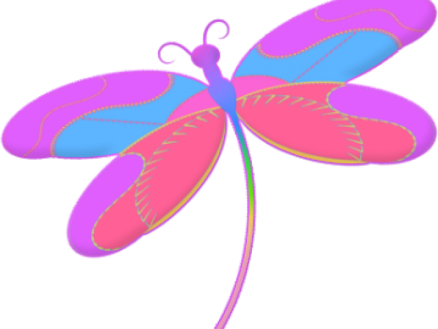 Dragon Flies Cartoon - Pink Dragonfly Clipart Pink Dragonfly Cartoon - Png Download (640x480), Png Download