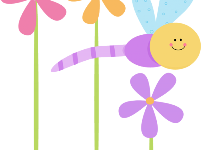 Dragonfly Clipart Purple Dragonfly - Transparent Flower Clipart Png (640x480), Png Download