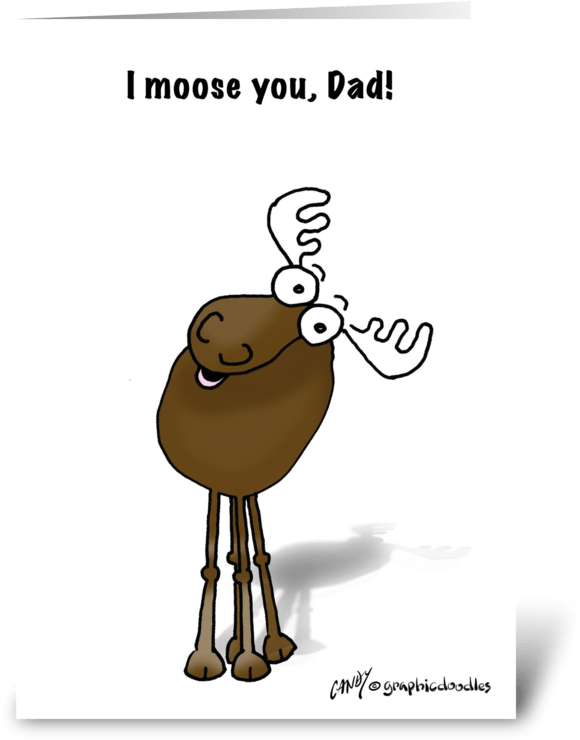 Father"s Day Moose - Bear And Moose Valentines Day Clipart (700x792), Png Download