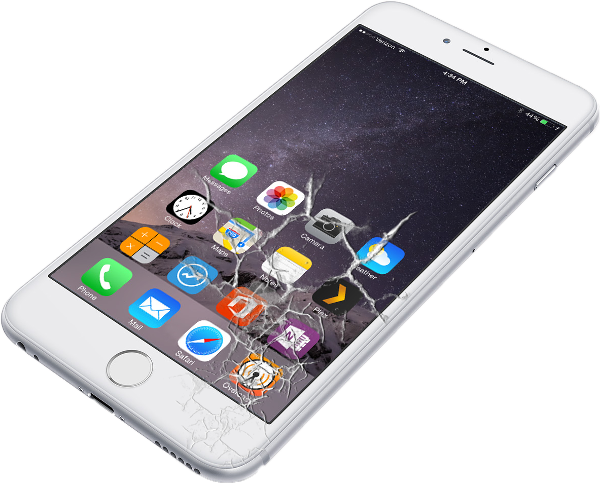 Iphone Clipart Cracked - Iphone 7 Cost Sprint - Png Download (1183x955), Png Download