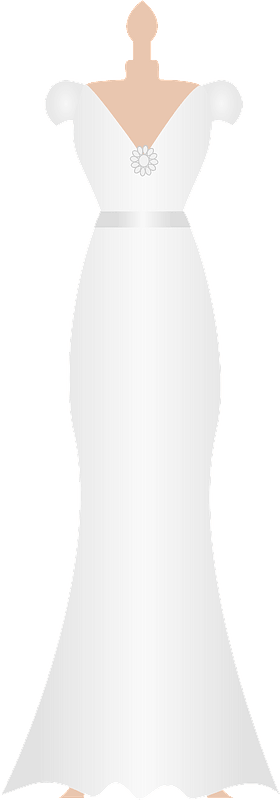 Wedding Dress Clipart - Wedding Dress Clipart Outline - Png Download (280x800), Png Download
