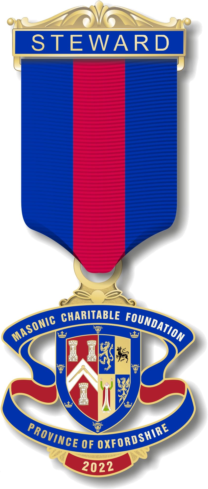 Oxfordshire Provincial Grand Lodge - Crest Clipart (936x2032), Png Download