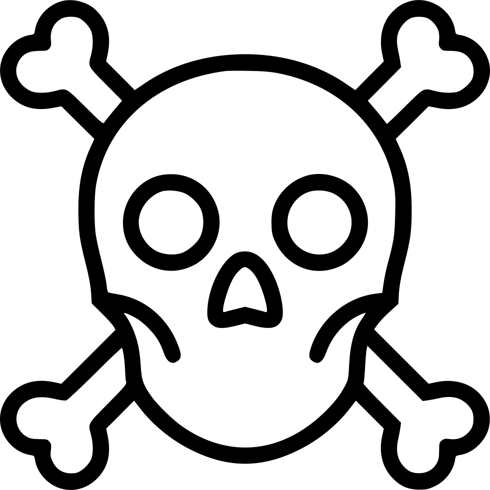 Skull Crossbones Anatomy Warning Poison - Pirate Sign Clipart (980x980), Png Download