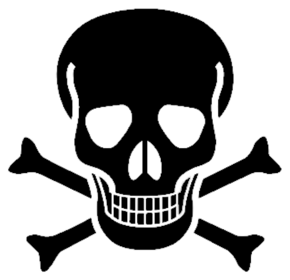 Black Pirate Skull And Crossbones Clipart (600x573), Png Download