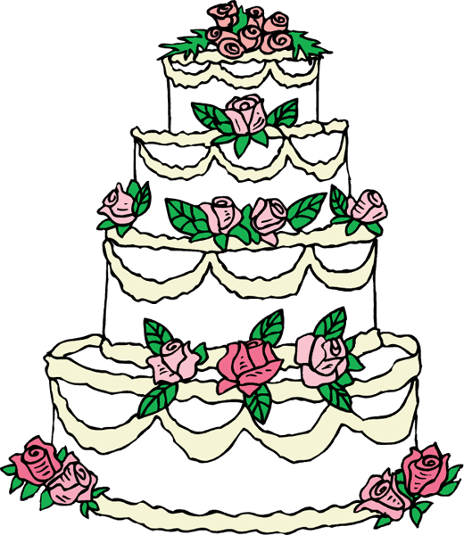 Wedding Cake Birthday Cake Clip Art - Wedding Cake Clipart - Png Download (520x600), Png Download