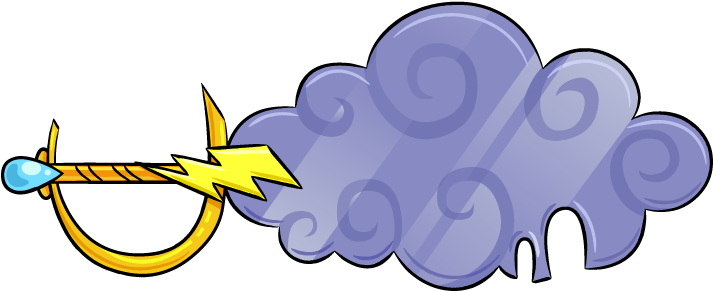 Rain Cloud - Mighty Magisword Magi Swords Clipart (768x404), Png Download