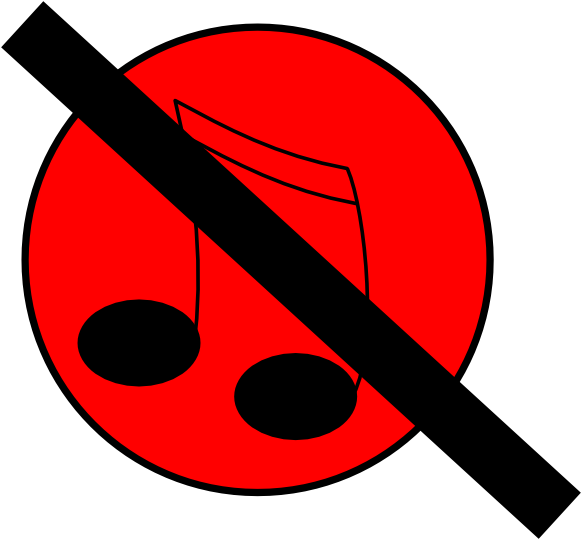 Free Music Note Clipart - No Music Clip Art - Png Download (581x539), Png Download