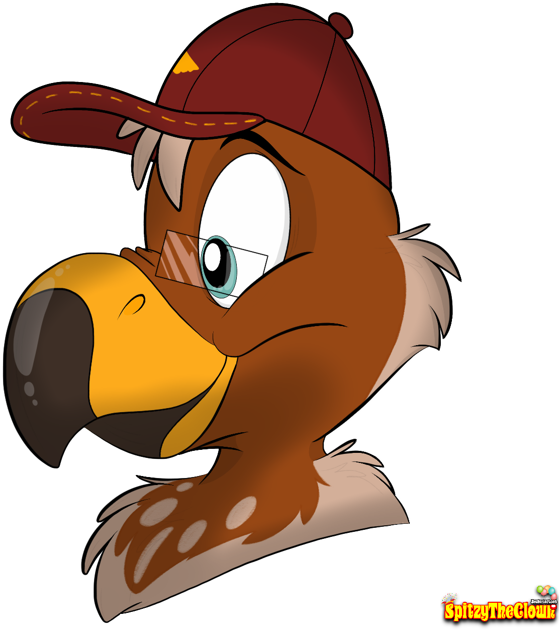 Hecky The Hawk Bust - Cartoon Clipart (1280x1280), Png Download