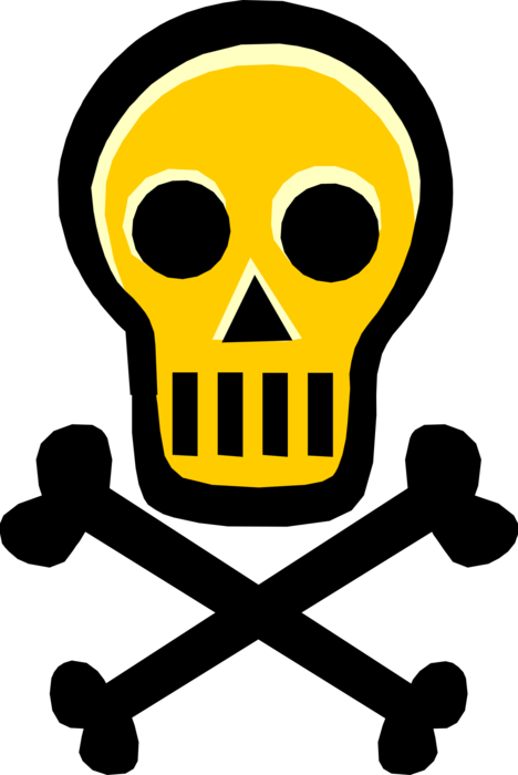 Vector Illustration Of Skull And Crossbones Identify - Skull Disease Symbol Clipart (468x700), Png Download