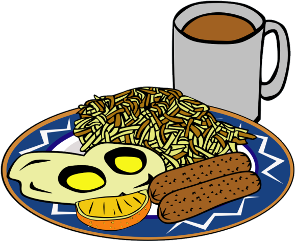 Eggs Sausage Drink Coffee Png Images - Spanish Language Spanish Breakfast Menu Clipart (600x600), Png Download