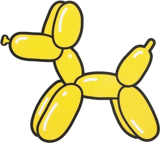 #dog #yellow #ballon #vsco #aesthetic #stickers #freetoedit - Balloon Dog Sticker Clipart (720x573), Png Download