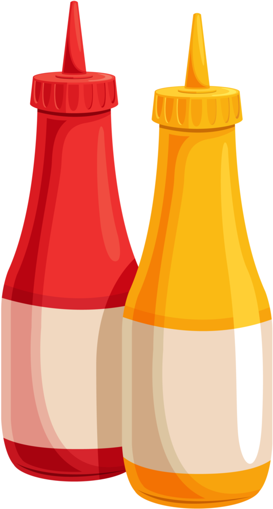 Transparent Water Bottle Glass Bottle Condiment Clipart - Ketchup And Mustard Clipart - Png Download (600x1019), Png Download